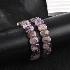 Natural Amethyst Beaded Stretch Bracelets for Women Men&nbsp;BJEW-M049-11C