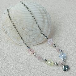 Alloy Pendant Resin Flower & Imitation Pearl Beaded Necklaces for Women&nbsp;FS-WGC0530-05