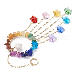 Glass Star Pendant Decorations&nbsp;HJEW-JM01246-01