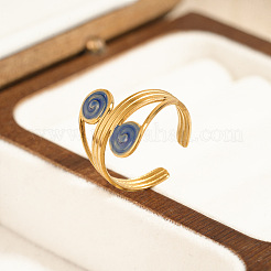 304 Stainless Steel Enamel Cuff Open Rings&nbsp;WG485A3-02