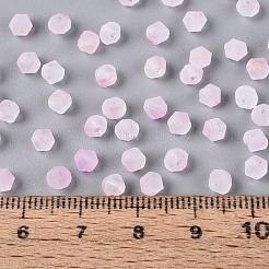 すりガラスのシードビーズ  丸い穴  双円錐形  金粉付き  パールピンク  4.5x3.5~4mm  穴：1.1mm  約6428個/ポンド&nbsp;SEED-N012-01I