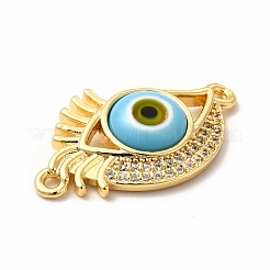 Rack Plating Real 18K Gold Plated Brass Micro Pave Clear Cubic Zirconia Connector Charms&nbsp;ZIRC-L102-08G