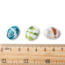 手作りランプワークビーズ  パールカラーの  オーバル  ミックスカラー  18x14x8mm  穴：2mm&nbsp;X-LAMP-S050-M