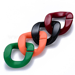 Opaque Spray Painted Acrylic Linking Rings&nbsp;OACR-S036-002B-I