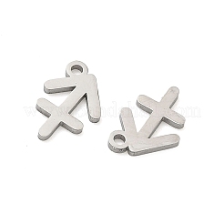 304ステンレススチール製の星座ペンダント  射手座の魅力  11x8x1mm  穴：1.2mm&nbsp;STAS-H260-01P-02