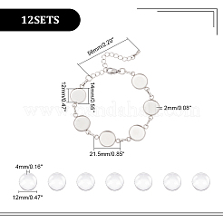 Round Tray 304 Stainless Steel Link Bracelets&nbsp;BJEW-AB00002