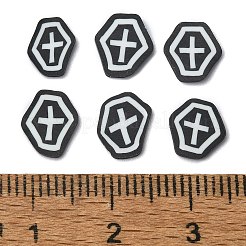 手作り樹脂クレイカボション  クロス  ブラック  7x7x1mm  約23255個/1000g&nbsp;CLAY-M005-17