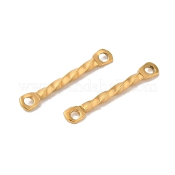 イオンプレーティング（IP）304ステンレススチールコネクタチャーム  ツイストバー  18KGP本金メッキ  15x2x1.2mm  穴：1mm&nbsp;STAS-Q323-02C-G