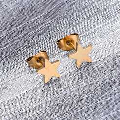 Ion Plating(IP) 304 Stainless Steel Ear Studs&nbsp;X-EJEW-P045-05G