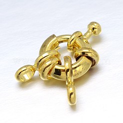 真鍮のスプリングリングの留め金  ミックスカラー  14.5x6mm  チューブベイル: 9.5x5.5x1.5mm  穴：2.5mm&nbsp;KK-L082D-01