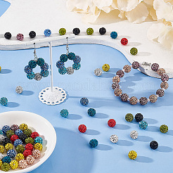 100Pcs 10 Colors Polymer Clay Pave Rhinestone Beads&nbsp;RB-OC0001-07