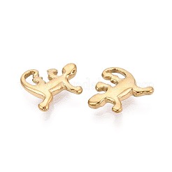 304ステンレスペンダント  ヤモリのチャーム  ゴールドカラー  10.5x10x2.5mm  穴：3.8x1mm&nbsp;STAS-T075-02G