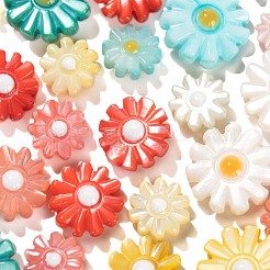 40個4スタイルの天然淡水シェルビーズ  エナメル  花  ミックスカラー  6~12x3~4mm  穴：0.8~0.9mm  10個/スタイル&nbsp;SHEL-LS0001-02