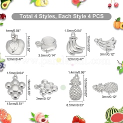 16Pcs 4 Style 201 Stainless Steel Pendants&nbsp;STAS-UN0030-23