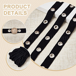 5 Yards Cotton Ribbons with Steel Eyelet Rings&nbsp;OCOR-GA0002-18C