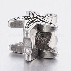 304 Stainless Steel European Beads&nbsp;STAS-F150-076AS
