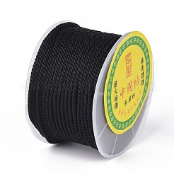 DIYジュエリークラフト作成用ポリエステルミラノコード  ブラック  2.5mm  約27.34ヤード（25m）/ロール&nbsp;OCOR-F011-D18