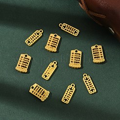 10 個 2 スタイルラックメッキ合金ペンダント  そろばんチャーム  マットゴールドカラー  17~18.5x6~10x1.5~3.5mm  穴：1.2~1.8mm  5個/スタイル&nbsp;FIND-YW0010-46