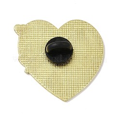 女性用衣類用ワードガールパワー合金エナメルピン  ゴールドカラー  ハート  31.5x33mm&nbsp;JEWB-F043-01B