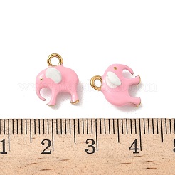 304ステンレススチールエナメルペンダント  象のチャーム  イオンプレーティング（ip）  18KGP本金メッキ  12x10.5x7mm  穴：1.7mm&nbsp;STAS-I351-05G