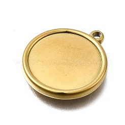 304ステンレスペンダント  空白タグのスタンプ  フラットラウンド  イオンプレーティング（ip）  18KGP本金メッキ  21x18x2mm  穴：1.6mm&nbsp;STAS-Z163-12G