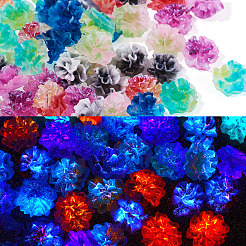 60本6色樹脂カボション  ネイルアートデコレーション  花  ミックスカラー  11x7mm  10個/カラー&nbsp;MRMJ-TA0001-42
