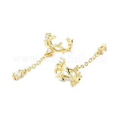 Rack Plating Brass Micro Pave Cubic Zirconia Cuff Earring&nbsp;EJEW-C086-08G