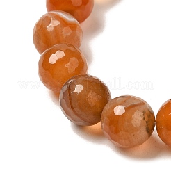 天然瑪瑙（染色・加熱）ビーズ連売り  多面カット  ラウンド  チョコレート  10~10.5mm  穴：1mm  約38個/連  15.16~15.28''（38.5~38.8センチメートル）&nbsp;G-H066-B08-03