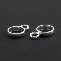 304ステンレス鋼チューブベイル  ループベイル  ループ付きリング形状  銀  8x5.5x1.5mm  穴：1.8mm&nbsp;STAS-M289-02S