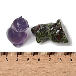 Natural Gemstone Cat Healing  Figurines&nbsp;DJEW-D010-02