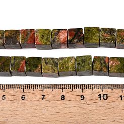 天然石ユナカイトビーズ連売り  キューブ  8~8.5x8~8.5x8~8.5mm  穴：1.2mm  約47~49個/連  15.35~15.79''（39~40.1センチメートル）&nbsp;G-T139-8x8-08A