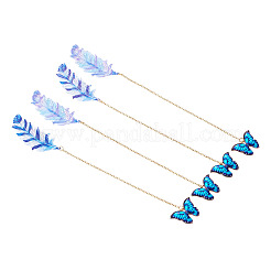 4個 2スタイル 430ステンレススチール&合金ブックマーク  304ステンレススチールアズキチェーン付き  ゴールドカラー  167mm  2個/スタイル&nbsp;AJEW-TAC00112