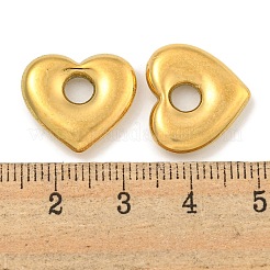 イオンプレーティング（IP）304ステンレスペンダント  ハートチャーム  18KGP本金メッキ  15x17x3.5mm  穴：4mm&nbsp;STAS-A099-08G