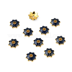 マルチペタル合金エナメルビーズキャップ  花  プルシアンブルー  10x9x2.5mm  穴：1.4mm&nbsp;ENAM-WH0063-03C