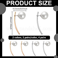 4 Pairs 2 Colors Iron Round Stud Earrings&nbsp;EJEW-HY0001-57