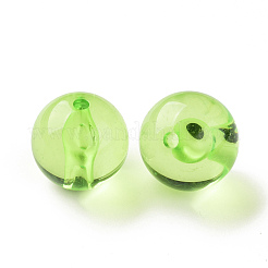 透明なアクリルビーズ  ラウンド  黄緑  20x19mm  穴：3mm  約111個/500g&nbsp;MACR-S370-A20mm-729