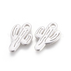 合金ペンダント  マットなスタイル  サボテン  カドミウムフリー＆ニッケルフリー＆鉛フリー  マットシルバー  19.5x13x2mm  穴：2.5mm&nbsp;PALLOY-Q357-11MS-NR