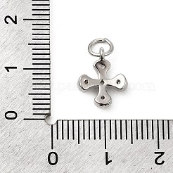 真鍮製マイクロパヴェキュービックジルコニア小さなクロスチャーム  プラチナ  11x9.5x2mm  穴：3mm&nbsp;ZIRC-G128-04P-1