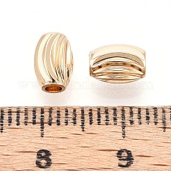 真鍮製スペーサービーズ  カドミウムフリー＆ニッケルフリー＆鉛フリー  バレル  18KGP本金メッキ  7x4.5mm  穴：2mm&nbsp;KK-T075-54G