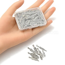 100個10スタイルチベットスタイルアロイペンダント  羽  アンティークシルバー  17~31.5x4~9x1~3mm  穴：1.5~2mm  10個/スタイル&nbsp;DIY-YW0007-24