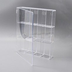 3 段 12 グリッドの壁に取り付けられたプラスチック製のミニフィギュアのディスプレイ ケース  モデル用防塵ドール収納ボックス  おもちゃ  アクションフィギュア  透明  完成品：29.5x24.4x5.7cm&nbsp;ODIS-WH0038-15
