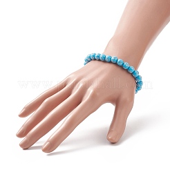 女性用クロスビーズストレッチブレスレット付きアクリルラウンド  ミックスカラー  内径：2-1/8インチ（5.4cm）&nbsp;BJEW-JB09220