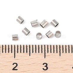 コラム真鍮ビーズ  カドミウムフリー＆ニッケルフリー＆鉛フリー  長持ちメッキ  プラチナ  2x2mm  穴：1.5mm&nbsp;KK-G509-01B-P