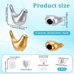 丸いプラスチック製の押し込み式トイレボウルボルトキャップカバー（予備のワッシャーと陶器のディスプレイ装飾付き）  浴室付属品  鳥  ミックスカラー  33x4mm&nbsp;AJEW-NB0008-29