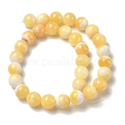 Natural Yellow Jade Beads Strands&nbsp;G-F818-A03-14mm