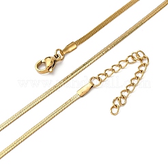 2mm 304 ステンレススチール フラットスネークチェーンネックレス  14KGP本金メッキ  16.38インチ（41.6cm）&nbsp;NJEW-T016-20G