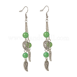 Natural Malaysia Jade Bead Dangle Earrings&nbsp;EJEW-JE04823-03
