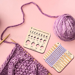 4Pcs 2 Style Wood Knitting Gauge Rulers&nbsp;DIY-BC0009-31