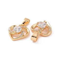 Real 18K Gold Plated Brass Micro Pave Cubic Zirconia Pendants&nbsp;KK-E068-VC449