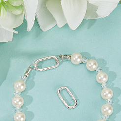 スターリングシルバーのスプリングゲートリング2個、925個  オーバル  銀  17.5x8.5x2mm  内径：13x5mm  2個/セット&nbsp;STER-SC0001-59